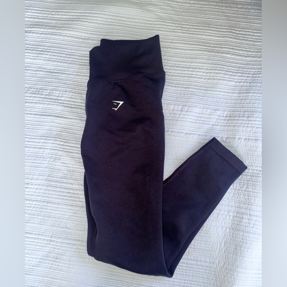 Gymshark LIFT CONTOUR SEAMLESS LEGGINGS. Depth Purple/Black Marl. Size Small. - Picture 4 of 6